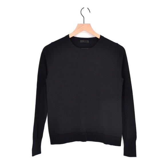 J. Crew Margot Crewneck Sweater Merino Wool Pullover Knit in Black Women's S - Picture 2 of 8